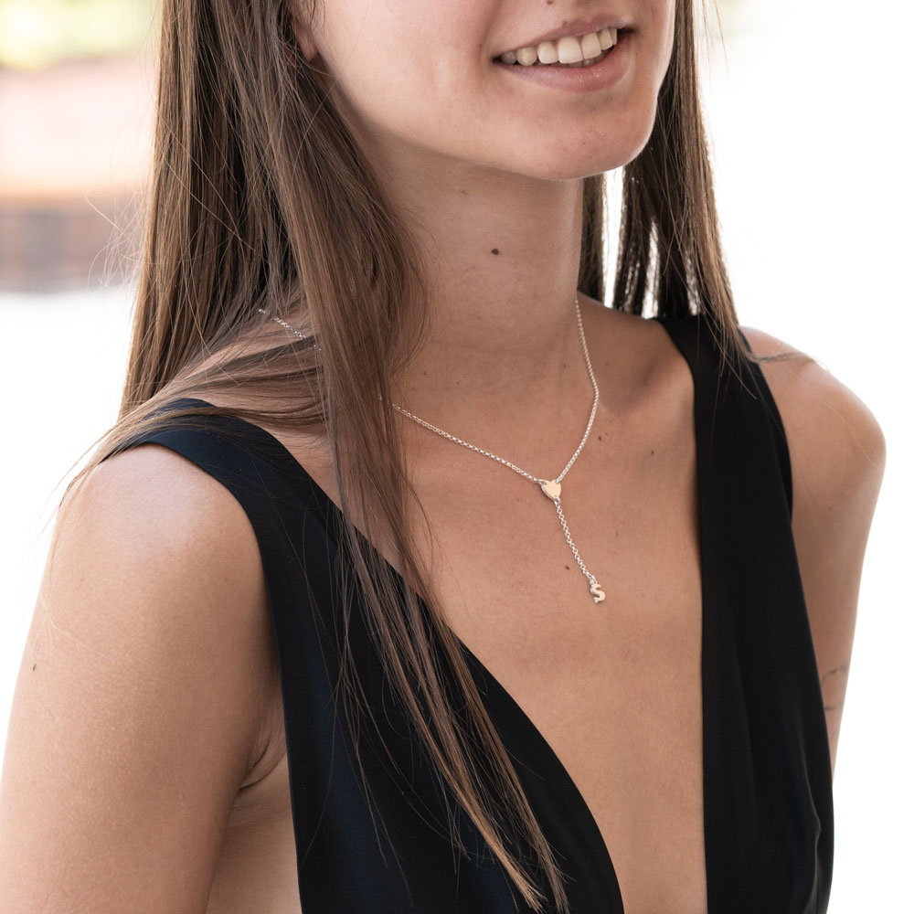 Initial Necklace with Heart