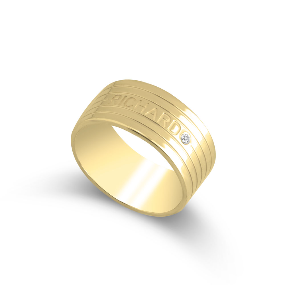 Name Ring with Diamond