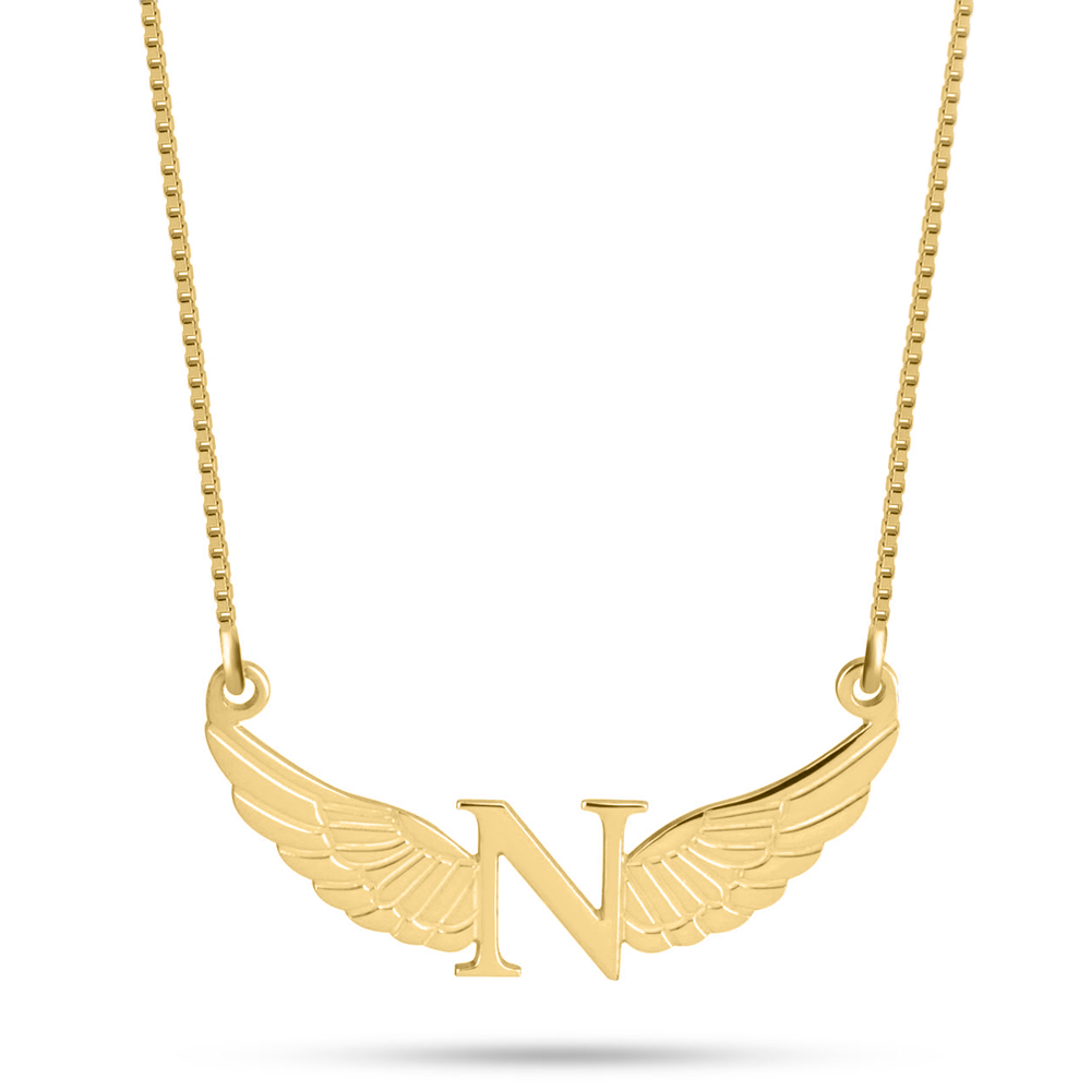 Initial with Wings Necklace