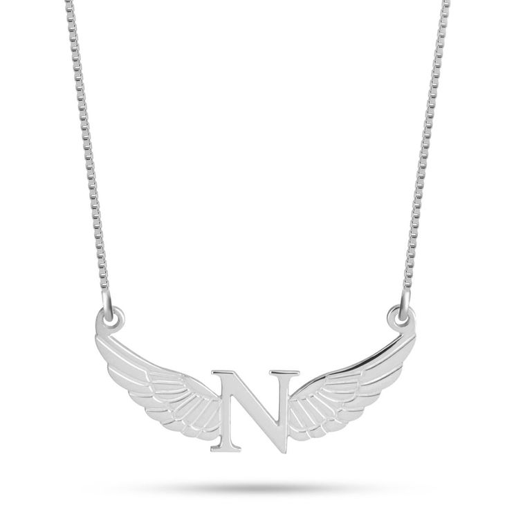 Initial with Wings Necklace