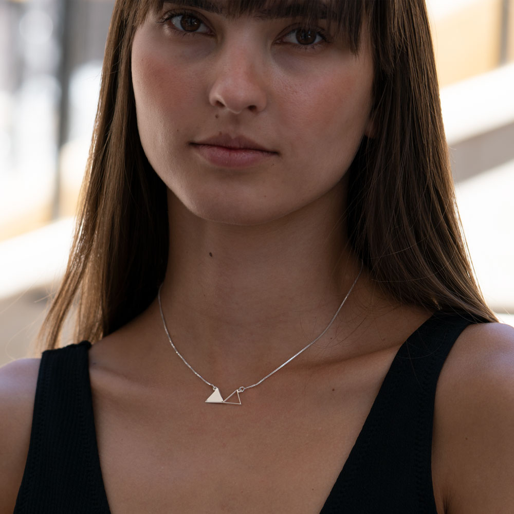 Sister Necklace on a model