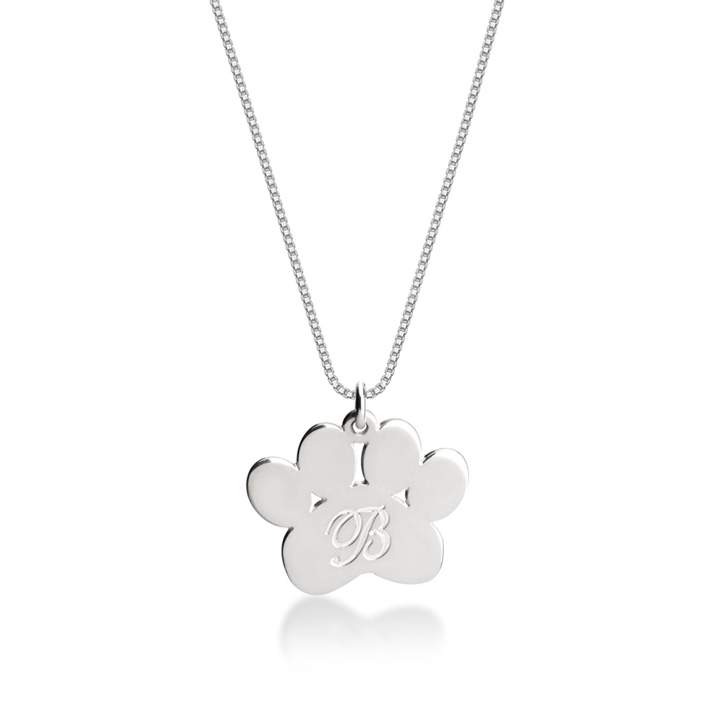 Paw Necklace with Initial