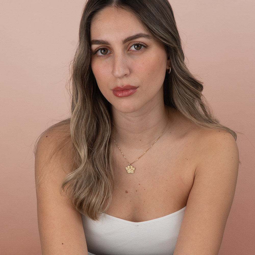 Paw Necklace with Initial