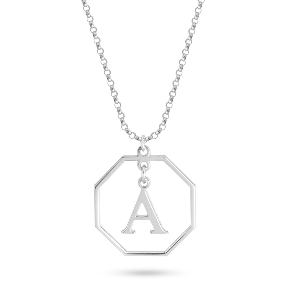 Octagonal Letter Pendant