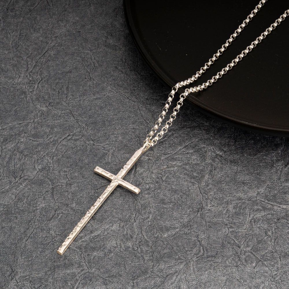 Hammered Cross Necklace
