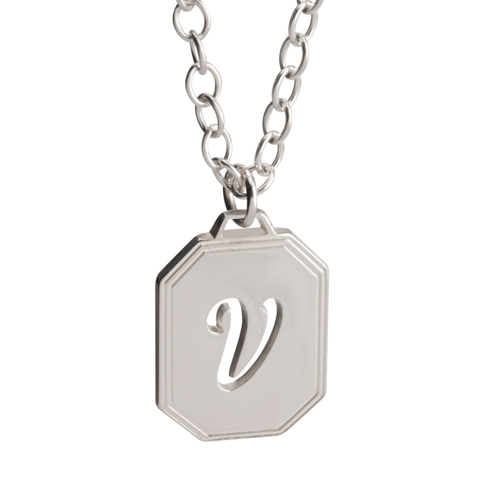Initial tag necklace