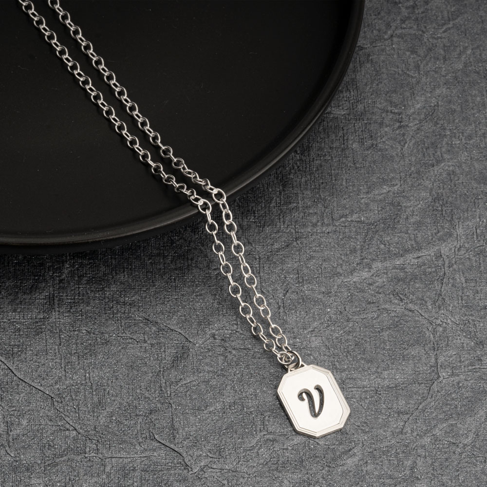 Initial tag necklace