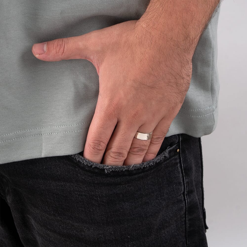 Engraved Hammered Ring