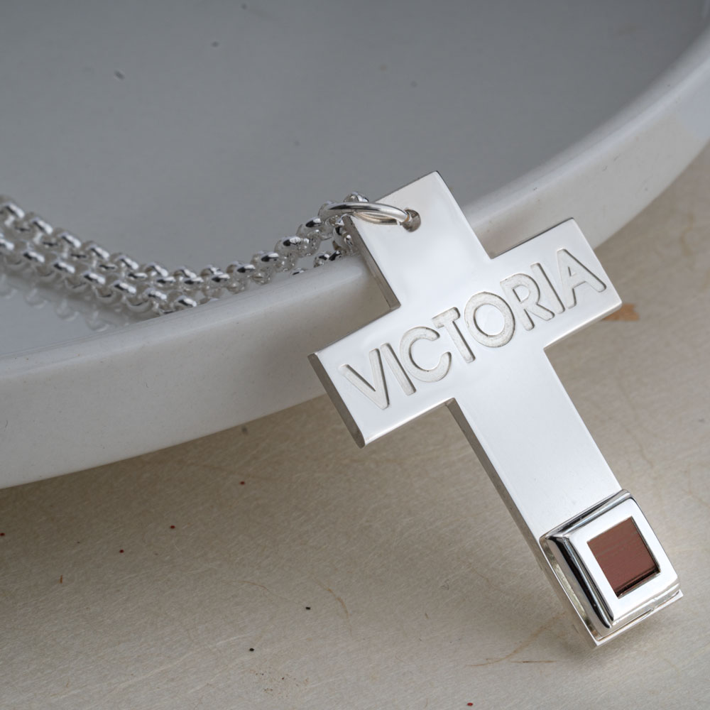 New Testament Nano Bible Big Cross Necklace 