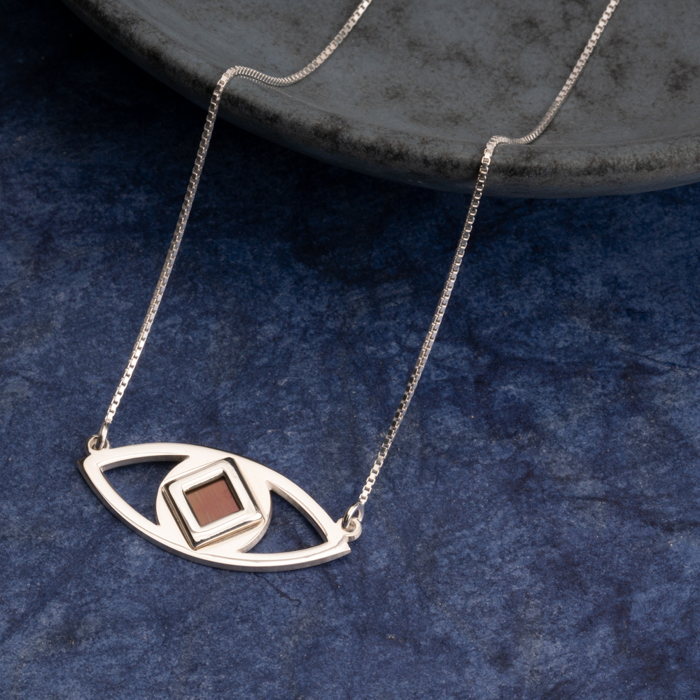 Evil Eye Necklace with Nano Bible Book