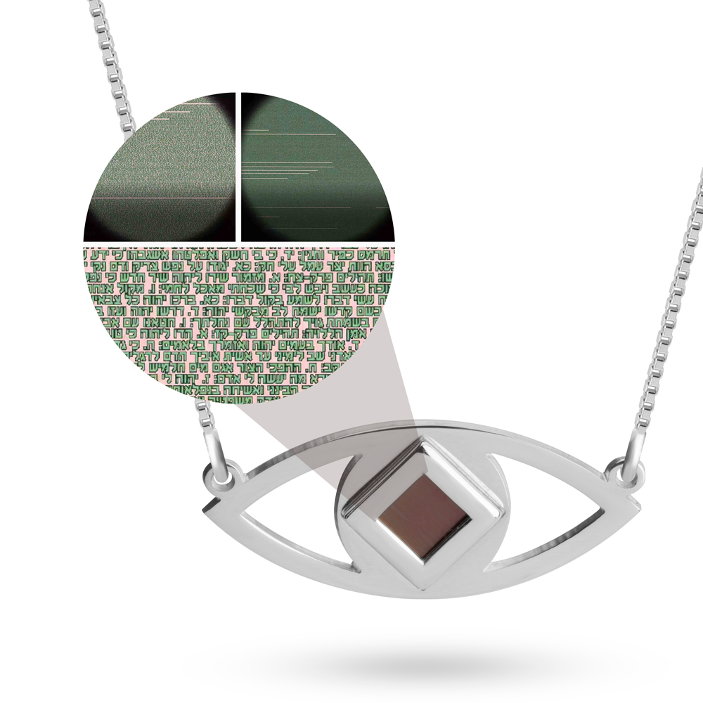 Evil Eye Necklace with Nano Bible Book