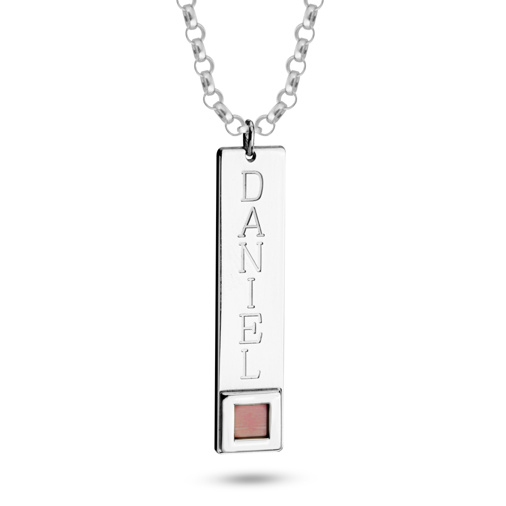 Customized Vertical Bible Bar Necklace 