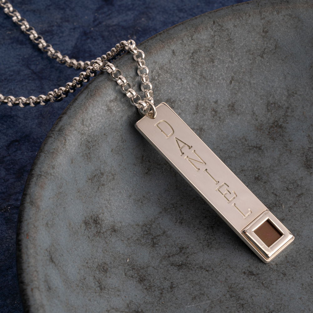 Customized Vertical Bible Bar Necklace 