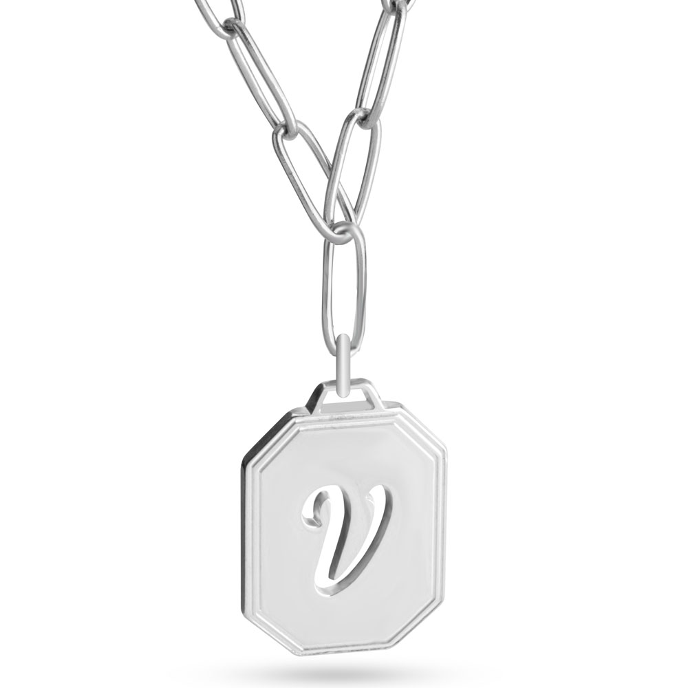 Paper Initial Tag Necklace