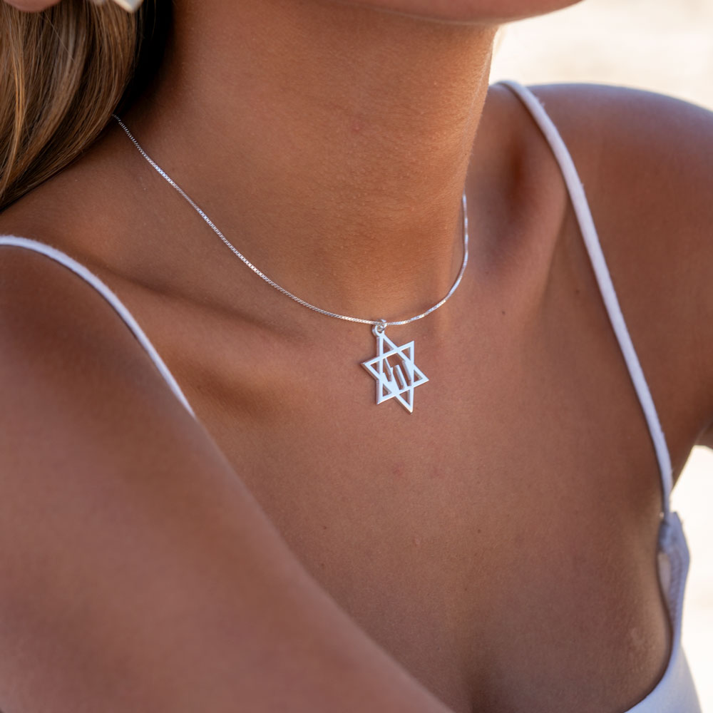 Chai Star of David Necklace 