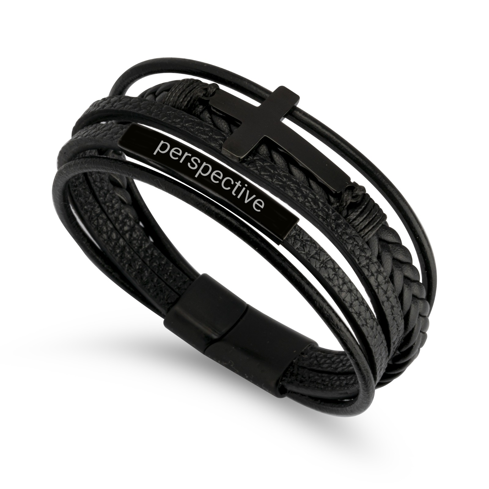 Leather Cross Bracelet for Men