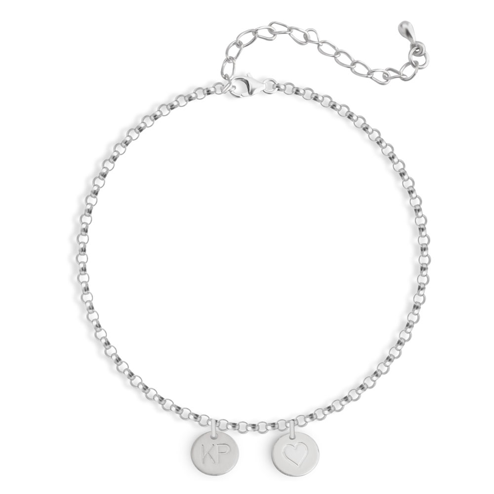 Two Initial Engraved Anklet