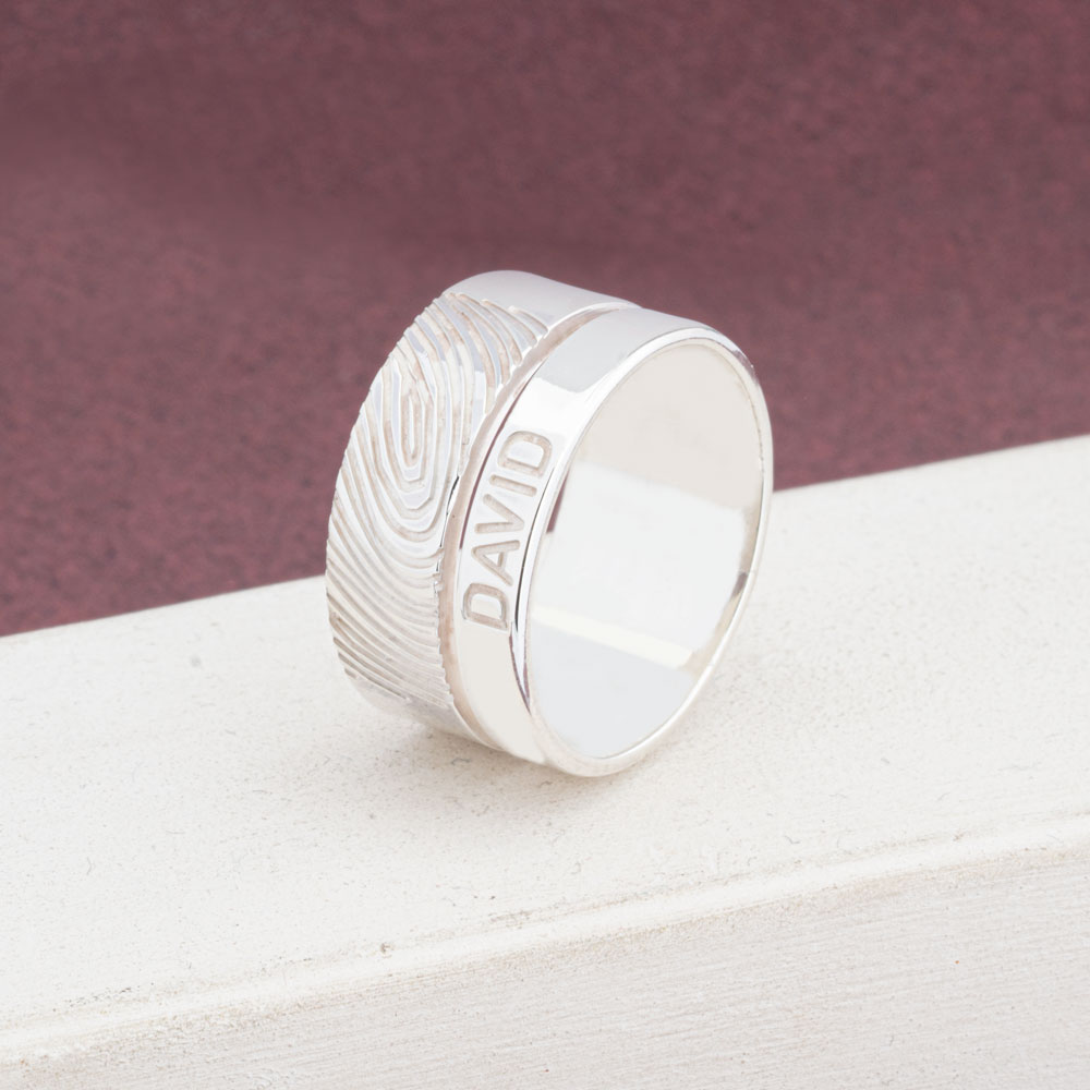 Fingerprint Ring with Name