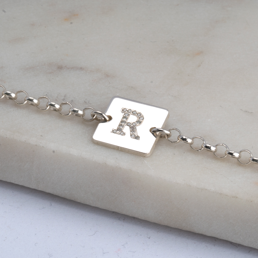 Zirconia Initial Bracelet