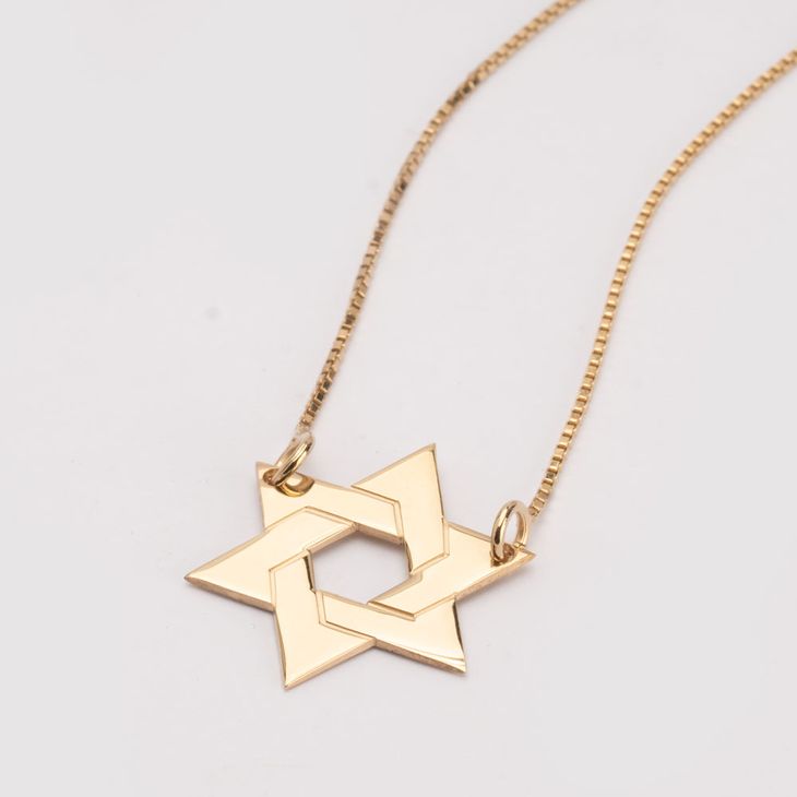 Modern Star of David Necklace information