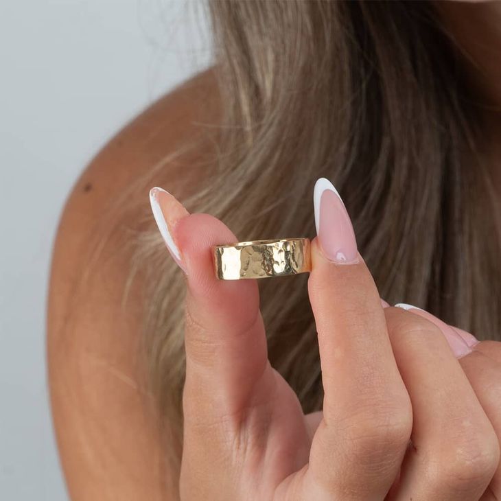 Hidden Message Hammered Ring