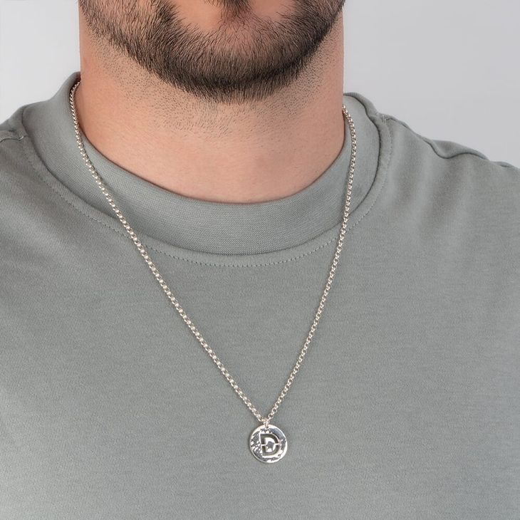 Hammered Initial Disc Necklace model