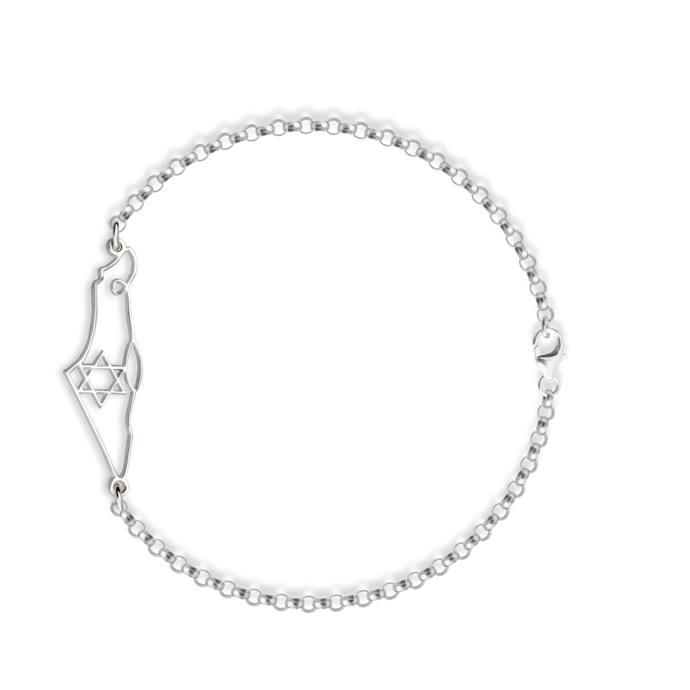 Israel Map & Star of David Bracelet