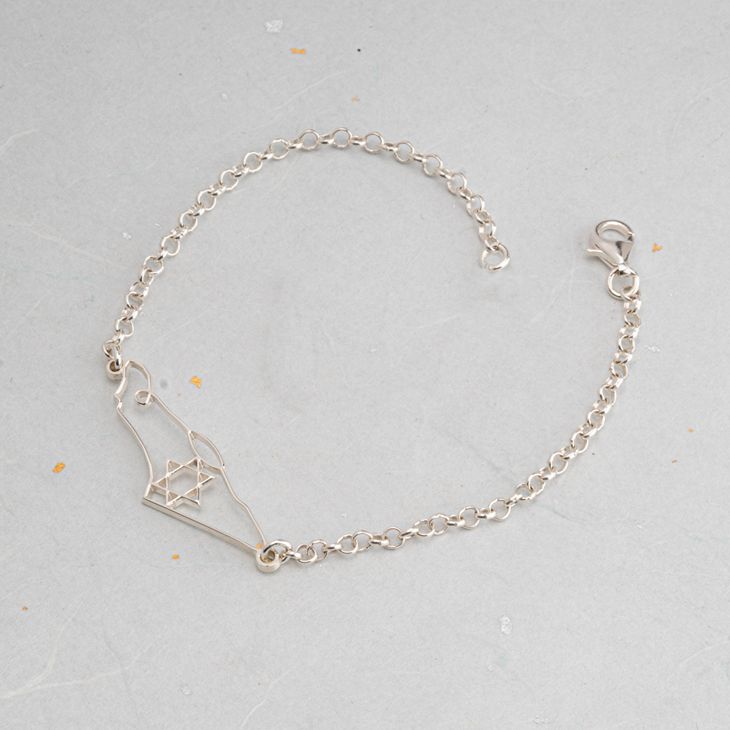 Israel Map & Star of David Bracelet information