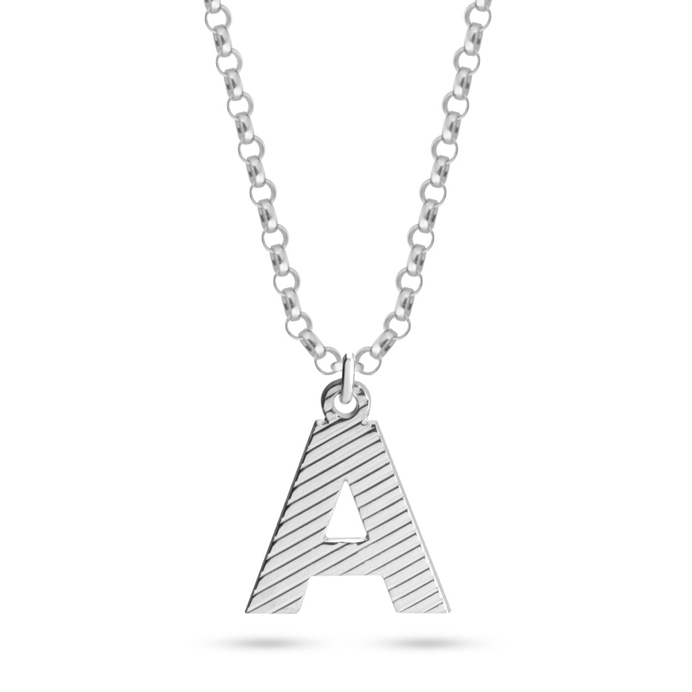 Capital Textured Initial Necklace
