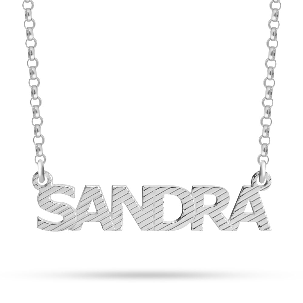 Textured Capital Letters Name Necklace