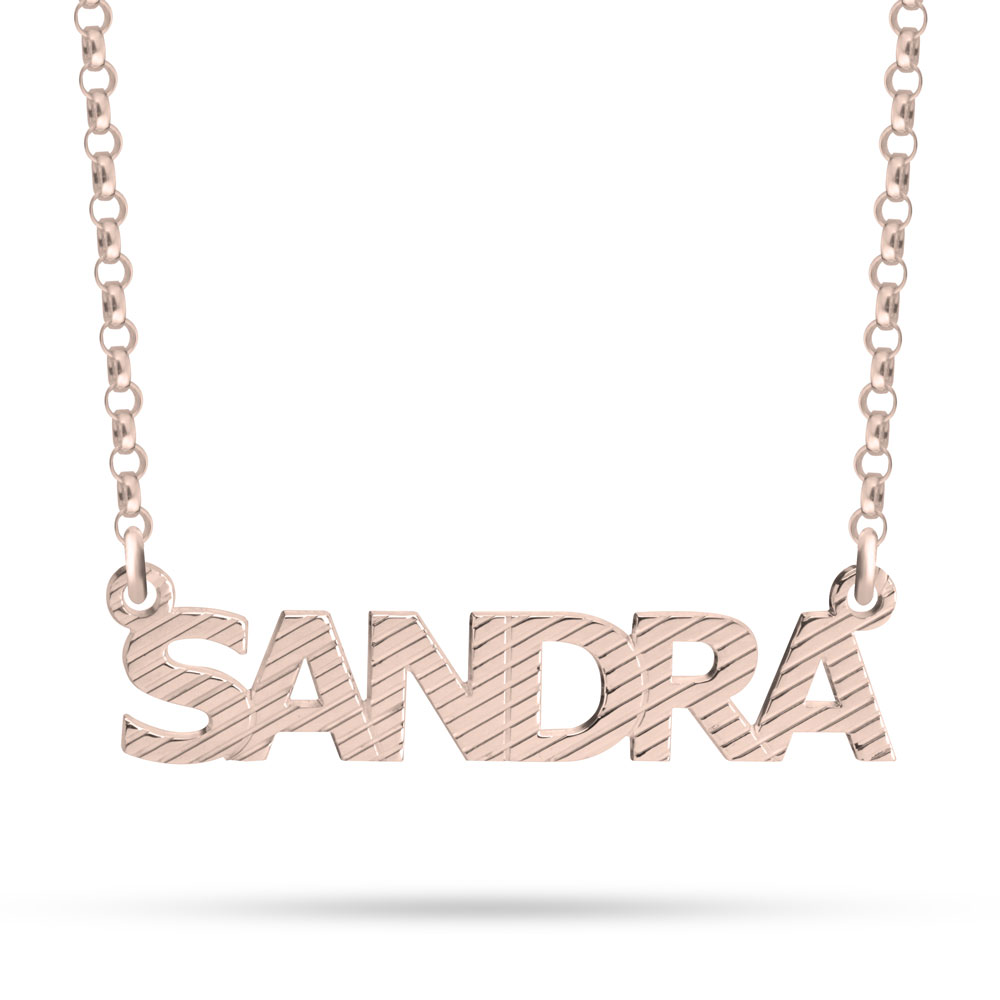 Textured Capital Letters Name Necklace