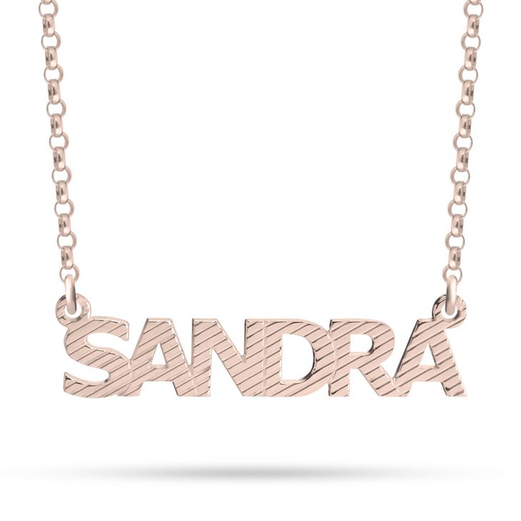 Textured Capital Letters Name Necklace