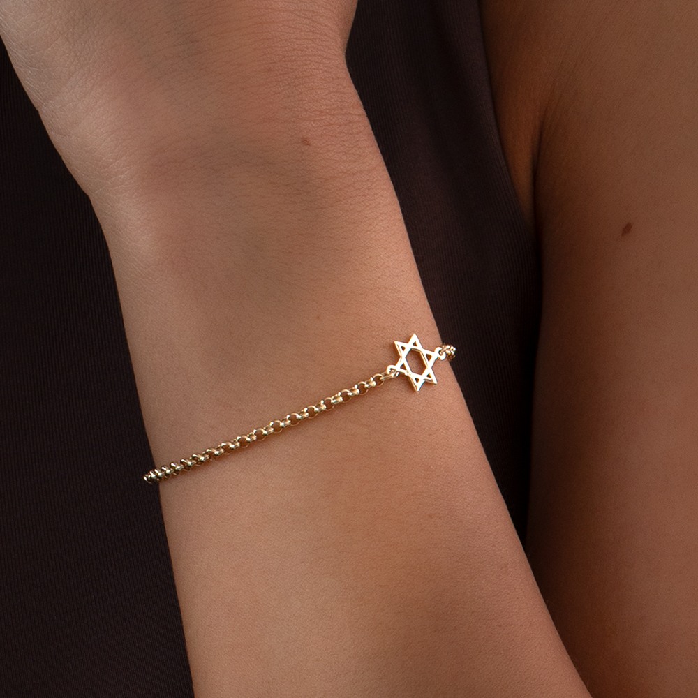 Star of David Bracelet For Women on a model