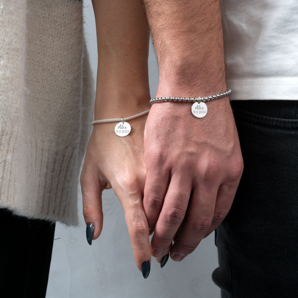 Matching Bracelets for Couples on a model