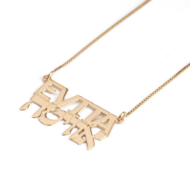Hebrew and English Name Necklace information