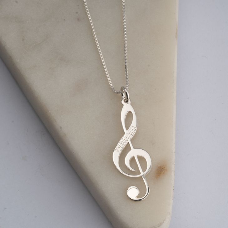 Engraved Music Note Necklace information