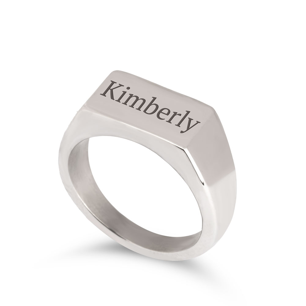 Custom Signet Ring For Men in Silver