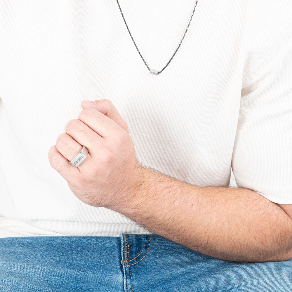 Custom Signet Ring For Men in Silver