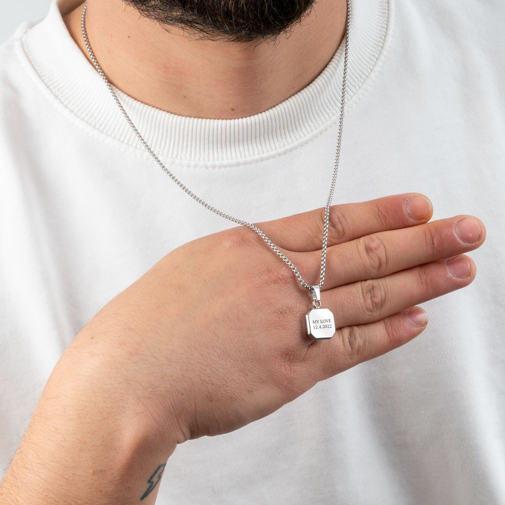 White Onyx Tag Men's Necklace