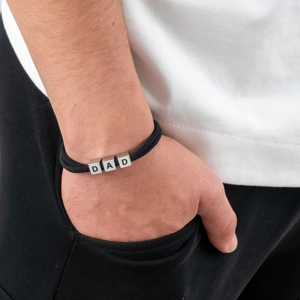 Engraved Dad Rope Bracelet