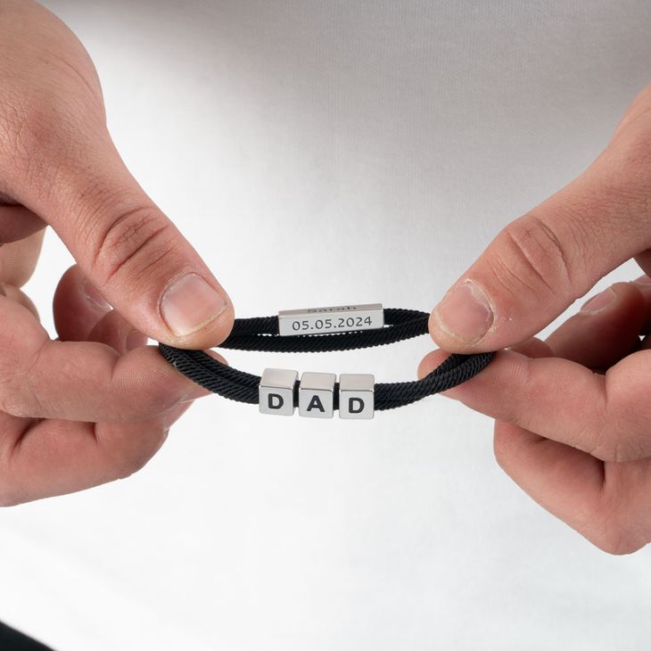 Engraved Dad Rope Bracelet model