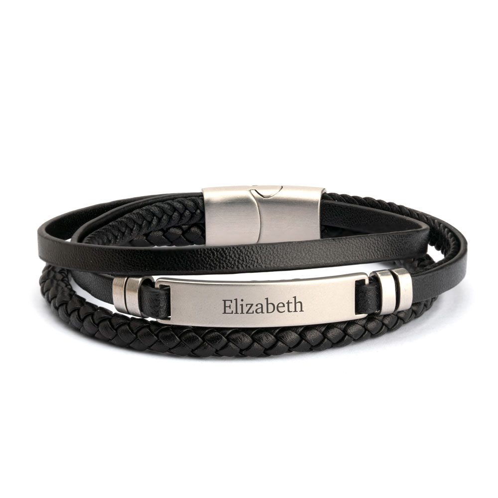 Braided Leather Cuff Bracelet