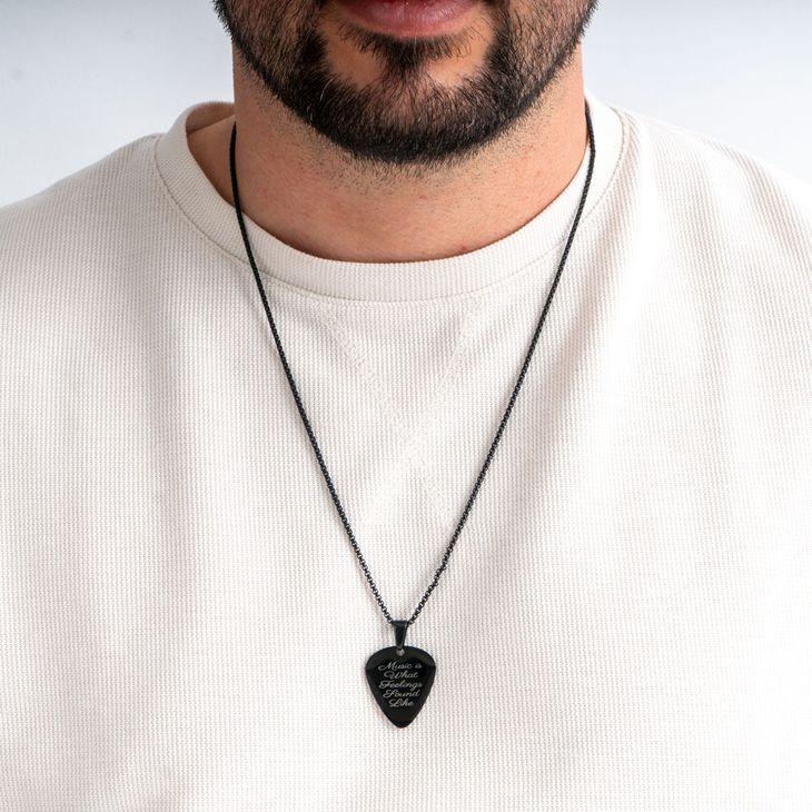 Black Custom Guitar Pick Necklace model