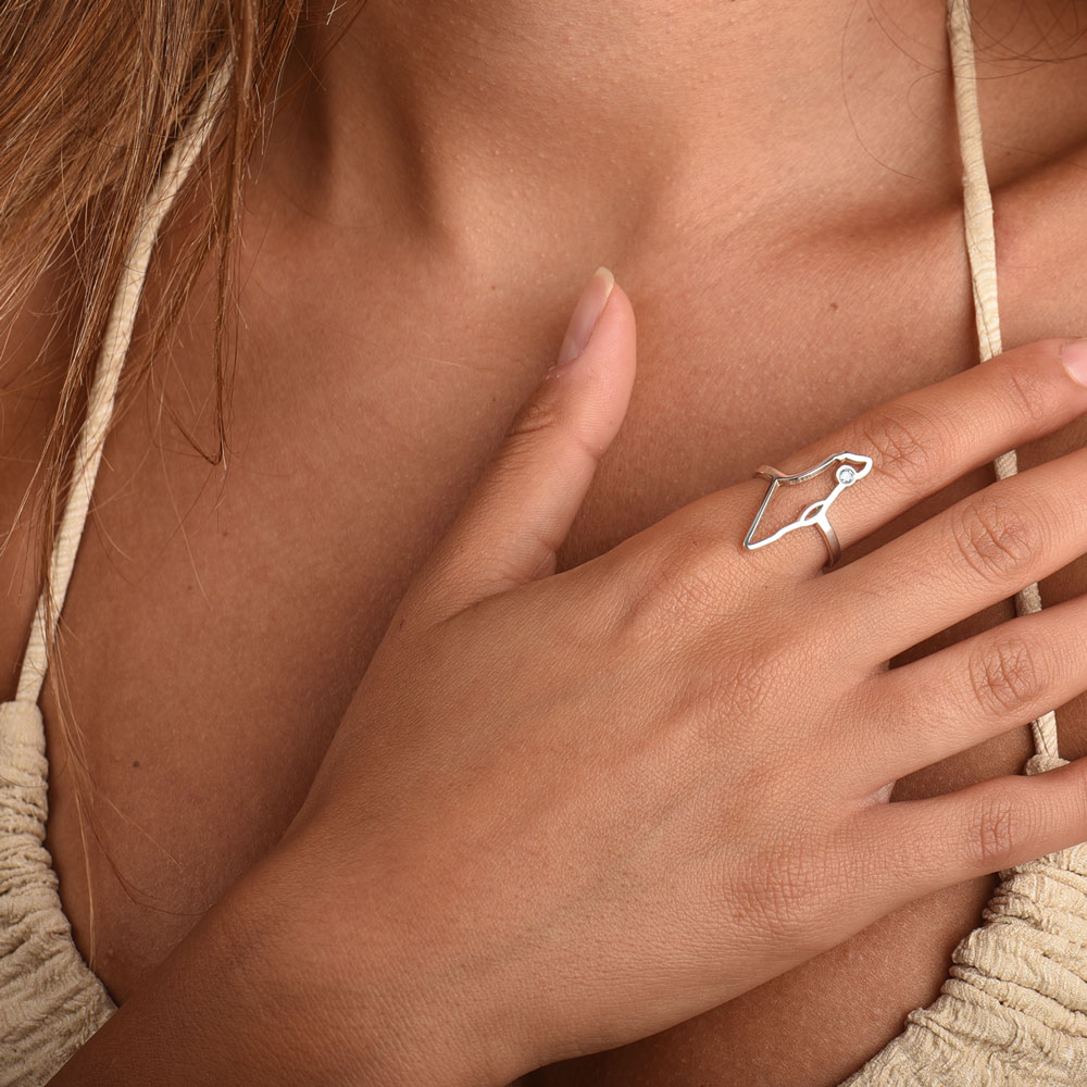 Birthstone Israel Map Ring