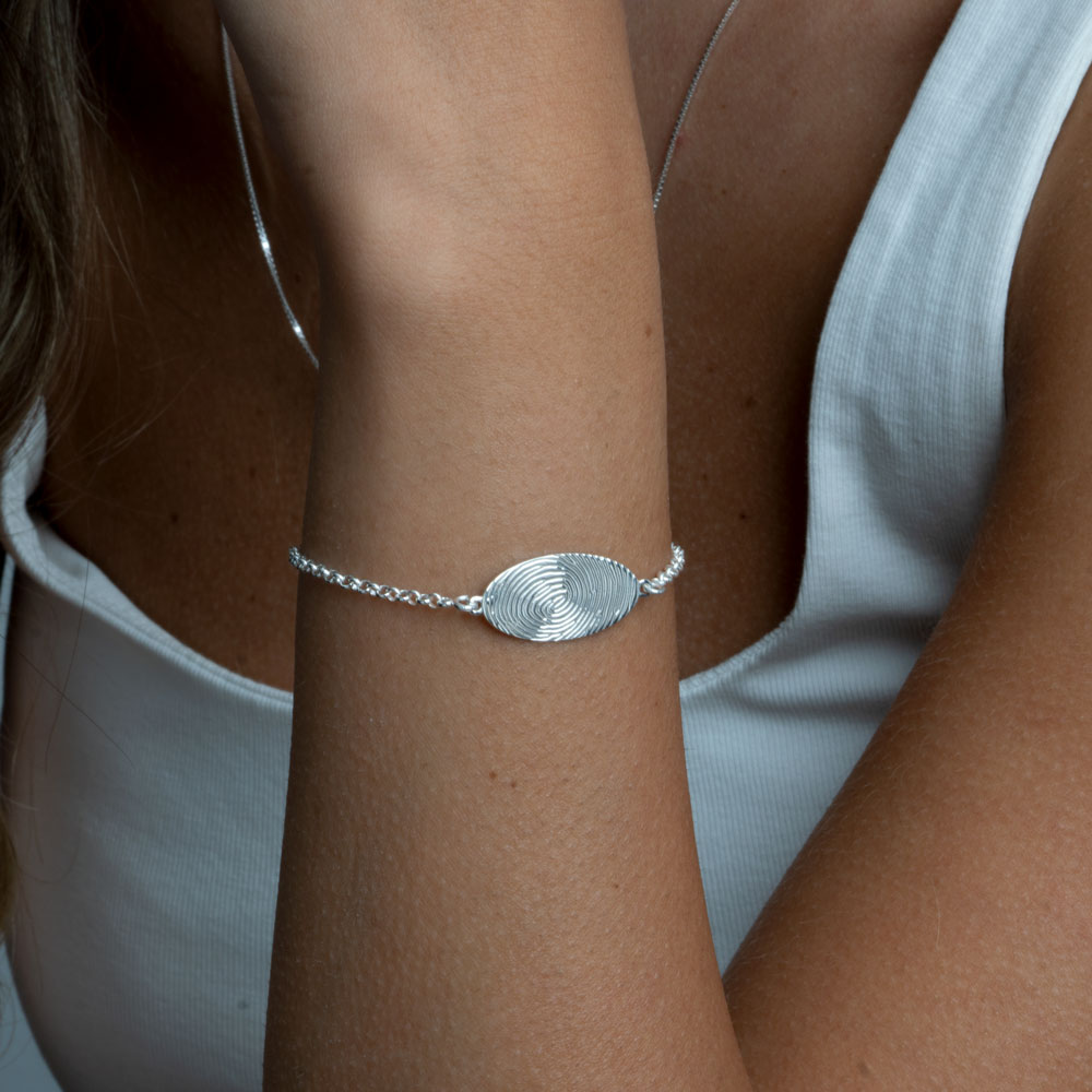 Oval Fingerprint Bracelet