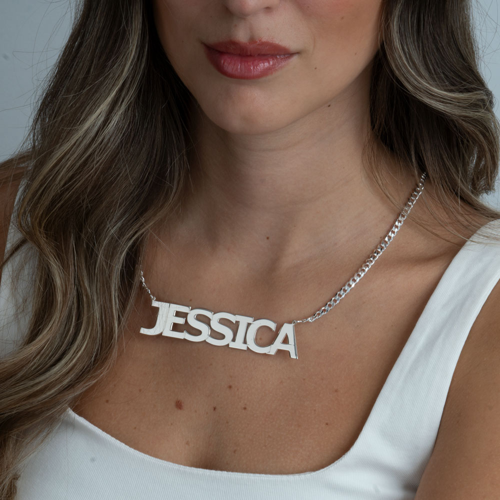 Extra Thick Name Necklace with Cuban Chain