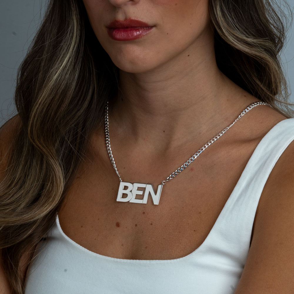 Extra Thick Name Necklace with Cuban Chain