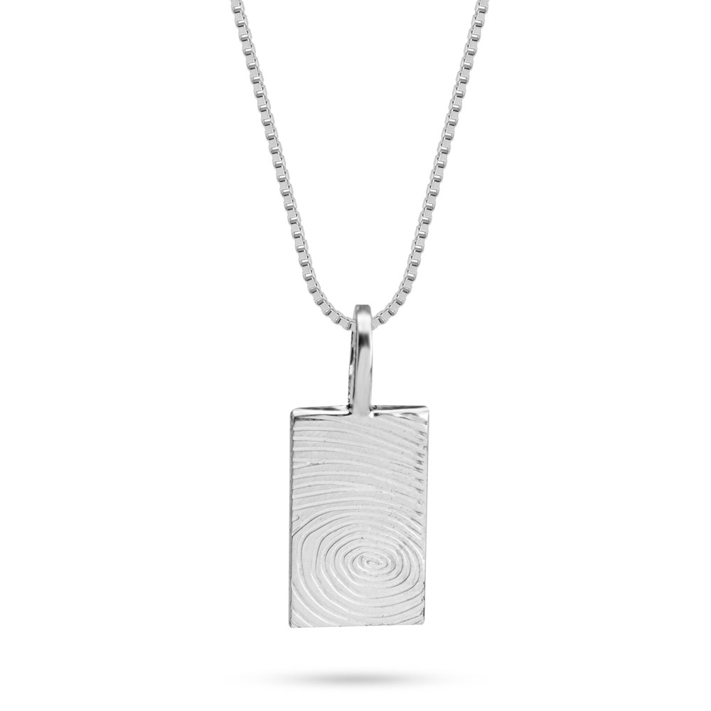 Custom Fingerprint Pendant - Small Rectangle