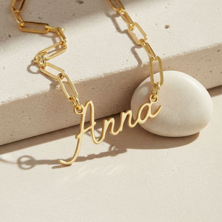 Link Chain Dainty Name Necklace model