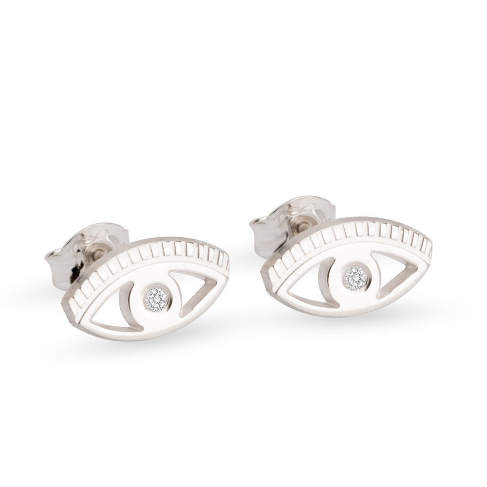 Diamond Evil Eye Studs